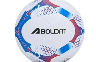 Boldfit Blaze Football Practise Foot Ball Training Football Size 5 Original for All Ages Group Rubber Moulded Standard Sports Foot Ball for Ground, Grass, Turf, Outdoor Waterproof – Blue