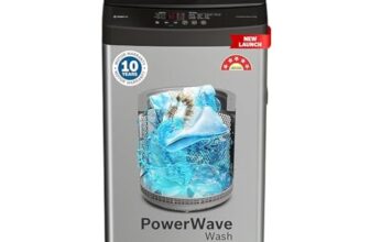 Bosch 8 kg 5 Star Fully Automatic Top Loading Washing Machine (WOE80AH0IN, PowerWave Wash & in-built Dual Lint Filter, Stainless Steel VarioDrum with 5 fin Pulsator, Water Save, Eco Wash, Dark Grey)