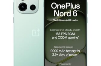 OnePlus Nord 6 | 8GB+256GB | Fresh Mint | Snapdragon 8s Gen 4 | Segment’s First Stable 165FPS Gaming | Segment’s Largest 9000mAh Battery | Most Complete IP Rating | Personalized AI