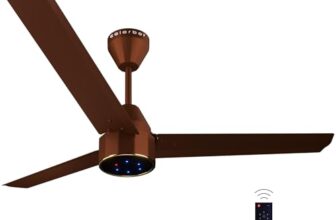 Colorbot knoxx BLDC Ceiling Fans 1200mm | BEE 5 Star Rated | 370 RPM | Savings up to 65% | Remote Control (Boost, Timer, LED, Reverse Mode) | 4 Years Warranty (Cocoa Brown)