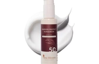 Mea Bloom SPF 50 PA+++ Sunscreen 100ml – Lightweight, Non-Greasy & No White Cast – Broad Spectrum UVA/UVB Protection with Niacinamide, Hyaluronic Acid & White Tea – Suitable for All Skin Types