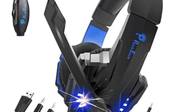 PunnkFunnk (K20) Gaming Wired Over Ear Gaming Headphones with Mic, Compatible with Ps4, Xbox One, Nintendo Switch, Pc, Mac, Laptop, Black