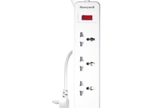 Honeywell 3 Outlet Extension Board with Master Switch, 6 Amps, 250V, 1xType C & 2xUSB, 3 International Sockets, Pure Copper, 6 Advanced Safety Features, 2 Mtr Power Cord, BIS Certified, 1 yr Warranty