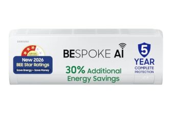 Samsung 1 Ton 3 Star,New Star rated Bespoke AI Inverter Smart Split AC (WiFi, Energy Saving, Voice Control, Powerful Cooling, Copper, Digital Inverter, 4 Way swing, white, AR50H12D1LHNNA)