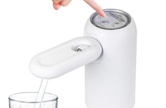 Konquer TimeS KTS Automatic Wireless Water Can Dispenser Pump 3rd Gen Dual Pump with 2.2L/Min Fast Flow, Foldable Spout & LED Lights – Mystical Blue Illumination (3rd Gen Dual Motor)