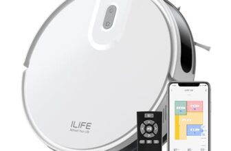 ILIFE V20 Robot Vacuum Cleaner with SoF Laser Navigation, 5000Pa Suction, 2-in-1 Vacuum & Mop, Customized Cleaning, Ideal for Pet Hair and All Floor Types, App, Alexa, Google Home & Remote Control