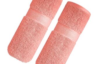 Sulfar 100% Terry Ring Spun Cotton Face Towel – Quick-Dry, Highly Absorbent (480 GSM) (30 x 30 Cm) Coral Pink (Pack of 2)