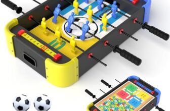Lifelong Cuppy 3-in-1 Foosball Table| Medium Size Soccer (One Side), Ludo | Snakes & Ladders (Flip Side)| Compact Wooden Game Set for Kids, Adults, Boys | Build for Home, Birthday & Gifting (LLCFBT01)