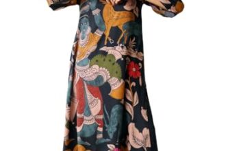 ANNI Designer Women’s Rayon Viscose Straight Printed Kurta with Palazzo (AATMAJA Multi_M_Multicolor_Medium)