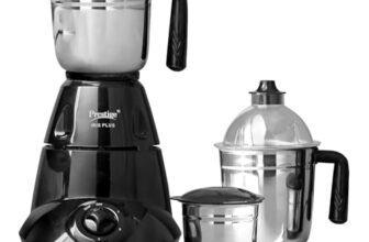 Prestige Iris 750 Watt 3 Jar Mixer Grinder | 3 Stainless Steel Multipurpose Jars| Black