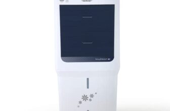 Maharaja Whiteline MAXFROST 90 Desert Air Cooler with 90 ltr Large Tank Capacity, 200W (White & Navy Blue)