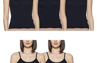 Rupa Softline Women Super Combed Cotton Spaghetti Strap Top, Under-Shirt, Stretchable and Body-Hugging, Black,Pack of 5