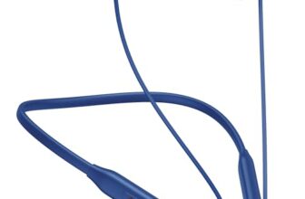 Kratos N4 Bluetooth Neckband with 52H Playtime, Deep Bass, Stereo Sound, HD Calls, Magnetic Earbuds, Type-C Fast Charging, Rich Audio, Hollow Switch for Comfort & Style – Blue