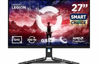 Lenovo Legion {Smartchoice} R27qe Gen 2 | 27″ (68.58cm) QHD IPS 200Hz Gaming Monitor | 0.5ms, AMD FreeSync, 99%sRGB, 2xHDMI 2.1, TMDS, 1xDP 1.4| Tilt, Swivel, Pivot, Height Adjust | Black | 68C7GAC3IN