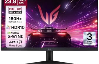LG 24GS60F 60.5 cm(24 Inch) UltraGear FHD(1920×1080) IPS Gaming Monitor, 1ms, 180Hz, HDR10, sRGB 99%(Typ.), NVIDIA G-SYNC Compatible, AMD FreeSync, Anti-Glare, HDMI, DP, HP Out, Tilt Adjustable, Black