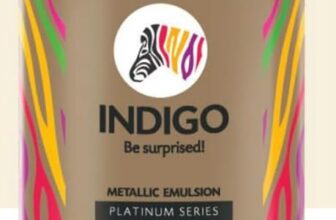 Indigo Metallic Emulsion Platinum Series – Sparkling Metallic Texture Wall Paint | Water-Based | Anti-Fungal & Algae Resistant | Interior & Exterior Use 1 L Fire Red