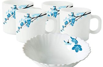 Larah by BOROSIL Opalware Snacks Set – 180ml, 5Pcs, White