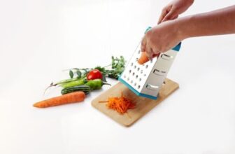 Clazkit Cheese Grater & Shredder – Stainless Steel – 6 Sided Box Grater – Large Grating Surface with 6 Razor Sharp Blades – Non Slippery Rubber Bottom -Color May Vary