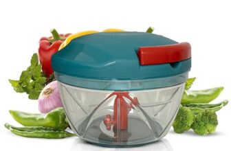 Rylan Multipurpose Plastic Vegetable Chopper Cutter 3 Blades for Effortlessly Chopping Vegetables and Fruits for Your Kitchen, Pool Green (650 ml).