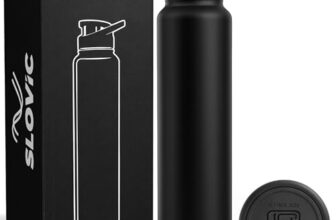 SLOVIC Steel Water Bottle 1 Ltr | Fridge Water Bottle with Sipper Cap | 100% BPA Free & leak-Proof | Sipper Bottles for Adults | Ideal for School, Gym, Office, Travel | Black