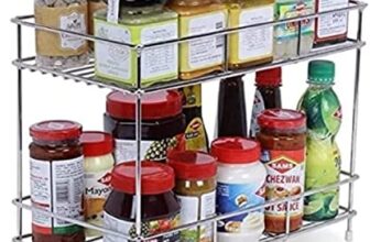 12FOR COLLECTION Stainless Steel 2 Tier Countertop Kitchen Rack|Pantry Storage Organizer | Multipurpose Storage Organizer | Kitchen Racks | Kitchen Organizer | Kitchen Accessories Rack, Tiered Shelf