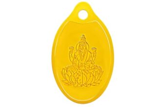 Muthoot PAPPACHAN Swarnavarsham 24K (999) Yellow Gold Oval Laxmi Pendant 5 Gram