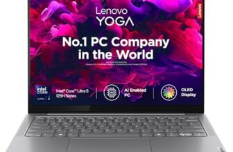 Lenovo Yoga Slim 7, Intel Core Ultra 5 125H, 16GB RAM, 512GB SSD, AI PC, WUXGA-OLED, 14″/35.5cm, Windows 11, Microsoft 365 Basic + Office 2024, Grey, 1.39Kg, 83CV00DFIN, AI Powered Laptop