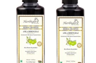 Khadi Herbal Pure & Natural Amla Bhrinraj Shampoo L For Control Hair Loses (Pack Of 2) (420Ml)