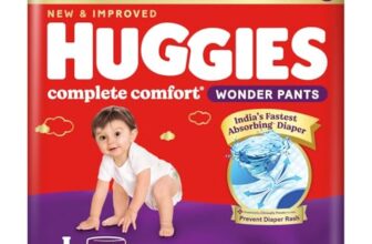 Huggies Complete Comfort Wonder Pants | Pant Style Baby Diapers Large Size (L), 64 Count | India’s Fastest Absorbing Diaper, Prevents Diaper Rash, Ideal for 9 to 14 Kgs