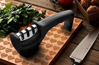 ZISTA Manual 3-Stage Knife Sharpener Tool – Advanced Kitchen Knife Sharpening System for Steel Knives – Professional Handheld Knife Sharpener for Restoring, Honing & Polishing Blades