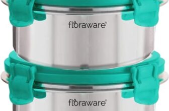 Floraware Stainless Steel Insulated Airtight Leak-Proof Lunch Box Unbreakable Lid, Snacks Tiffin for Kids, Light Weight, Easy Clean for Office, School, Picnic & Travelling, Set 2, 500 ml Sea Green
