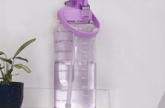Clazkit 2L Motivational Water Bottle with Time Marker Transparent, Leak-Proof, and Break-Proof Office, School, College,Travel Bottle BPA-Free Sport Bottle Purple| Plastic