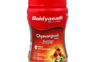 Baidyanath Ayurved Jaggery Chyawanprash 750gm (Pack of 1)- Enriched with Amla and Pure Desi Ghee for All Age Groups