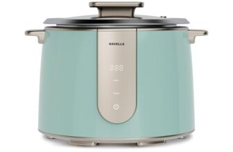 Havells CRAFT Rice Cooker | Live Cooking Timer| Intuitive Touch Control | 6 hour Keep Warm Mode| 1.8 L Capacity | Triple Safety Protection | Food Grade Bowl | Energy Efficient Operation (Blue & Gold)
