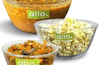Allo Food Safe Borosilicate Glass Mixing & Serving Bowls for Kitchen, Oven & Microwave Safe Bowls, Dishwasher and Freezer Safe Bowls, Set of 3 500ML, 1000ML, 1600ML, Transparent