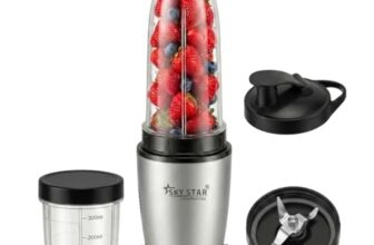 SKYSTAR Blendo 2 Jar Bullet Nutri 750 W Juicer Mixer Grinder For Smoothies, Juice and Protein Shake (2 Jar Blender Nutri | Silver) 2 Year Warranty
