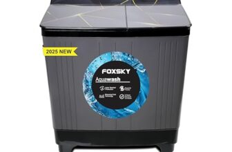 Foxsky 11 kg 5 Star Semi-Automatic Top Loading Washing Machine Appliance (2024 Model, Powerful Motor, Effective Wash Pulsator, 1500 RPM & Castors)