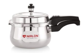 NIRLON Induction and Gas Stove Compatible Outer Lid Belly Triply Stainless Steel Pressure Cooker (2 Liters)
