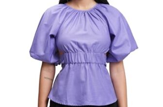 Tokyo Talkies Women’s Kimono Sleeve Cinched Waist Top | Back Cut-Out | Elegant & Trendy | Perfect for Casual & Semi-Formal Outings | Tops for Woman | Women Tops | Stylish Top