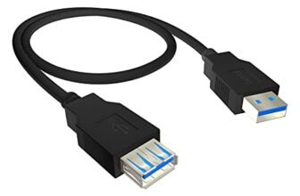 AGARO USB Extender, USB 3.0 Extension Cable Male to Female USB Cable High-Speed 5GBps Data Transfer Compatible with Webcam, Gamepad, Keyboard, Mouse, Hard Drive, Xbox, Laptop/PC/Mac/Printer, 1 Meter