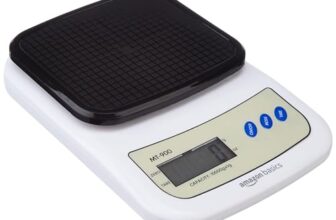 Amazon Basics Portable Digital Weighing Scale for Kitchen | Electronic Weighing Scale With Back light LCD Display and high precision sensors | Range of 1g-10 kg (Black)
