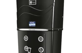 KENT Grand RO Water Purifier | Advanced RO Tech for Sabse Shudh Paani | RO+UF+TDS Control + UV LED Tank | 8L | 20LPH Flow | Ideal for Borewell/Tanker/Municipal Water | Largest Service Network | Black