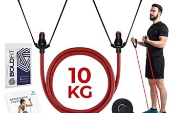 Boldfit Resistance Tube with Foam Handles, Door Anchor for Exercise & Stretching, Suitable in Home & Gym Workout for Men & Women-10kg-Red