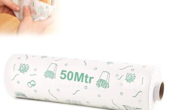 GLUN® 50 Meter Graseproof Wrapping Paper Roll, Non-Stick Back Food Wrapping Paper, Roti Wrapping, Baking Non-Stick, Re-Heatable, Oven Safe Paper