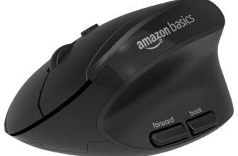 amazon basics Pro Series 2.4G Wireless Ergonomic Mouse for PC, Mac, Laptop | 4 Adjustable DPI Settings Up to 2400 | Shortcut Buttons (Black)