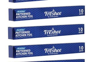 Freshee Pack of 5 10meters Each Aluminium Foil Roll, Thick Silver Foil Paper for Food Wrapping, Disposable Foil