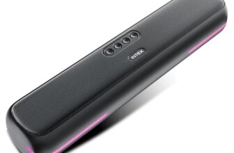 Intex Beast 20X Newly Launched 20W BT Soundbar with 360° Surround Sound, Rhythmic RGB Light, 52mm×4 Drivers, 5hrs Playback Time, TWS Feature, Type C Fast Charging, BT V5.4, USB/AUX/TF (Black)