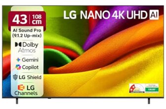 LG 108 cms (43 inches) NU87 AI Series Nano 4K Ultra HD Smart webOS VA LED TV 43NU870BPLA
