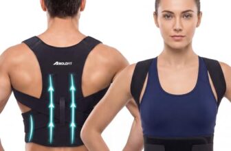Boldfit Posture Corrector Belt for Men & Women, Adjustable Back Brace for Upper Back & Shoulder Support, Breathable Back Straightener Belt with Soft Pads for Neck & Back Pain