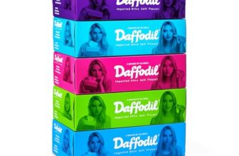DAFFODIL 2 Ply Facial Tissue Carton Box Car Tissue Pack of 5 (100 Pulls Per Box, 200 Sheets)